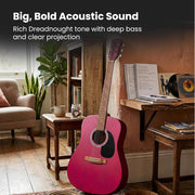 Fender FA Series Dreadnought Acoustic Guitar - Crimson Red w/ Hard Case