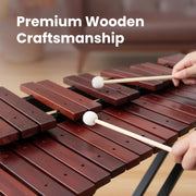 Gearlux 37-Key Wooden Xylophone with Mallets, Stand, and Gig Bag