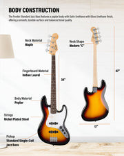Fender Standard Jazz Bass - 3-Color Sunburst w/ Guitar Cleaning Kit