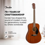 Fender CD-60S Solid Top Dreadnought Acoustic Guitar - All Mahogany w/ Hard Case
