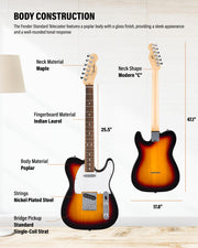 Fender Standard Telecaster - 3-Color Sunburst w/ Guitar Cleaning Kit