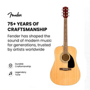 Fender FA-115 Dreadnought Acoustic Guitar - Natural w/ Gig Bag