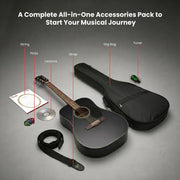 Fender CD-60S Solid Top Dreadnought Acoustic Guitar - Black w/ Gig Bag
