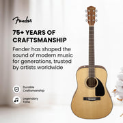 Fender CD-60 Dreadnought Acoustic Guitar - Natural w/ Hard Case