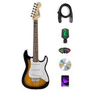Fender Squier 3/4-Size Kids Mini Strat Electric Guitar - Sunburst w/ Tuner