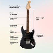 Fender Squier Affinity Stratocaster HSS - Charcoal Frost Metallic w/ Amplifier