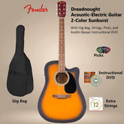 Fender FA Series Dreadnought Acoustic-Electric Guitar - 2-Color Sunburst w/ Gig Bag