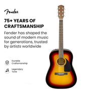 Fender FA-125 Dreadnought Acoustic Guitar - Sunburst w/ Gig Bag