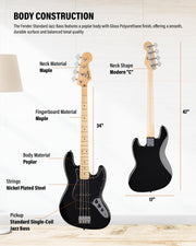 Fender Standard Jazz Bass - Black w/ Guitar Cleaning Kit