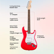 Fender Squier Stratocaster - Torino Red w/ Frontman 10G Amplifier