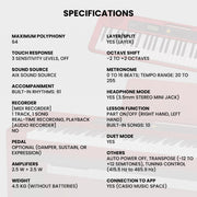Casio CT-S1 Casiotone 61-Key Keyboard - Red w/ Adjustable Stand