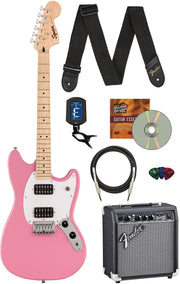 Fender Squier Sonic Mustang - Flash Pink w/ Frontman 10G Amplifier