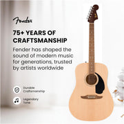 Fender California Redondo Dreadnought Acoustic Guitar - Natural w/ Hard Case
