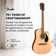 Fender FA-125CE Dreadnought Cutaway Acoustic-Electric Guitar - Natural w/ Hard Case