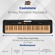 Casio CT-S200 Casiotone 61-Key Keyboard - Black w/ Adjustable Stand