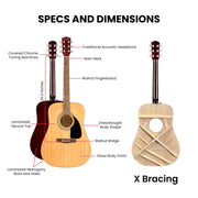 Fender FA-115 Dreadnought Acoustic Guitar - Natural w/ Gig Bag