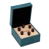 Taylor Custom Water Buffalo Bone Bridge Pins - Brown w/Red Opal