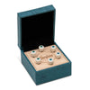 Taylor Custom Water Buffalo Bone Bridge Pins - White w/Green Opal