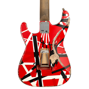 EVH Striped Series Frankie Relic Electric Guitar - Red with Black Stripes
