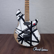 EVH Custom Shop Special Edition Wolfgang Stripes Electric Guitar - White/Black Stripes - #WG17606A