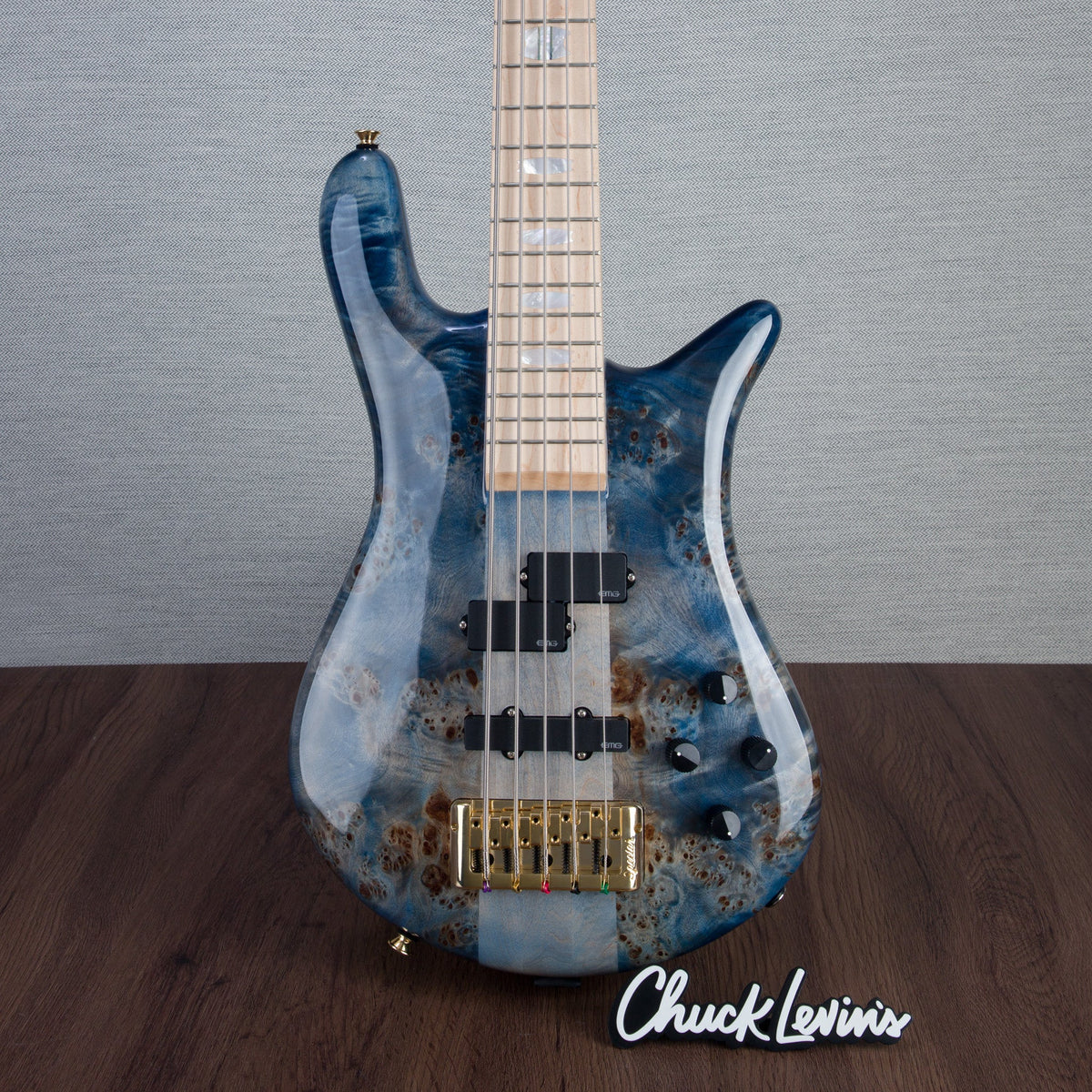 Spector Euro 5 LT 5-String Bass Guitar - Exotic Poplar Burl Blue Fade - CHUCKSCLUSIVE - #]C121SN 21056