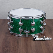 DW 7 x 14-Inch Collector's Series SSC Maple Snare Drum - Green Glass with Chrome Hardware