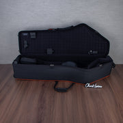 Marcus Bonna Baritone Saxophone Low A Case with Wheels - Black with Orange Trim and Badge