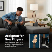 Fender Squier Affinity Stratocaster HSS - Charcoal Frost Metallic w/ Amplifier