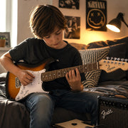 Fender Squier 3/4-Size Kids Mini Strat Electric Guitar - Sunburst w/ Tuner