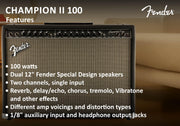 Fender Champion II 100-Watt Guitar Combo Amplifier w/ Instrument Cable
