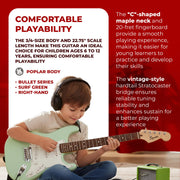 Fender Squier 3/4-Size Kids Mini Strat Electric Guitar - Surf Green w/ Amplifier