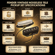 Fender Vintage Noiseless Telecaster Pickups w/ Picks