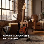 Fender Squier Affinity Stratocaster - Black Limited Edition Tortoise Shell Pickguard w/ Frontman 10G Amplifier