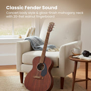 Fender CC-60S Solid Top Concert Acoustic Guitar - All Mahogany w/ Gig Bag