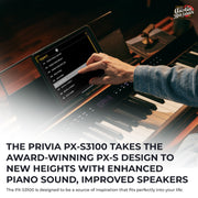 Casio PX-S3100 Privia Slim Digital Piano - Black w/ Adjustable Stand