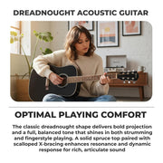 Fender FA-125 Dreadnought Acoustic Guitar - Black w/ Gig Bag