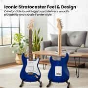 Fender Squier Sonic Stratocaster - Sapphire Blue Transparent w/ Frontman 10G Amplifier