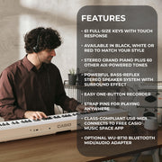 Casio CT-S1 Casiotone 61-Key Keyboard - White w/ Adjustable Stand