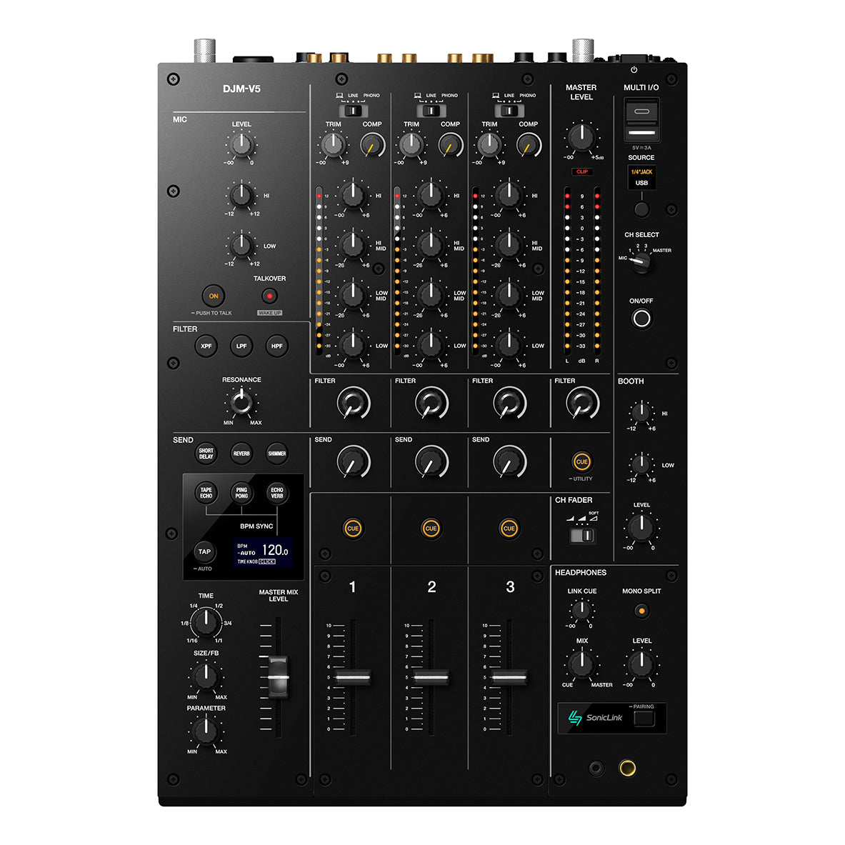 AlphaTheta DJM-V5 Compact 3-Channel DJ Mixer