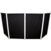 ProX XF-4X3048W MK2 Four Panel Collapse and Go DJ Facade with White Frame and Carry Bag