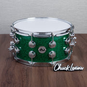 DW 7 x 14-Inch Collector's Series SSC Maple Snare Drum - Green Glass with Chrome Hardware