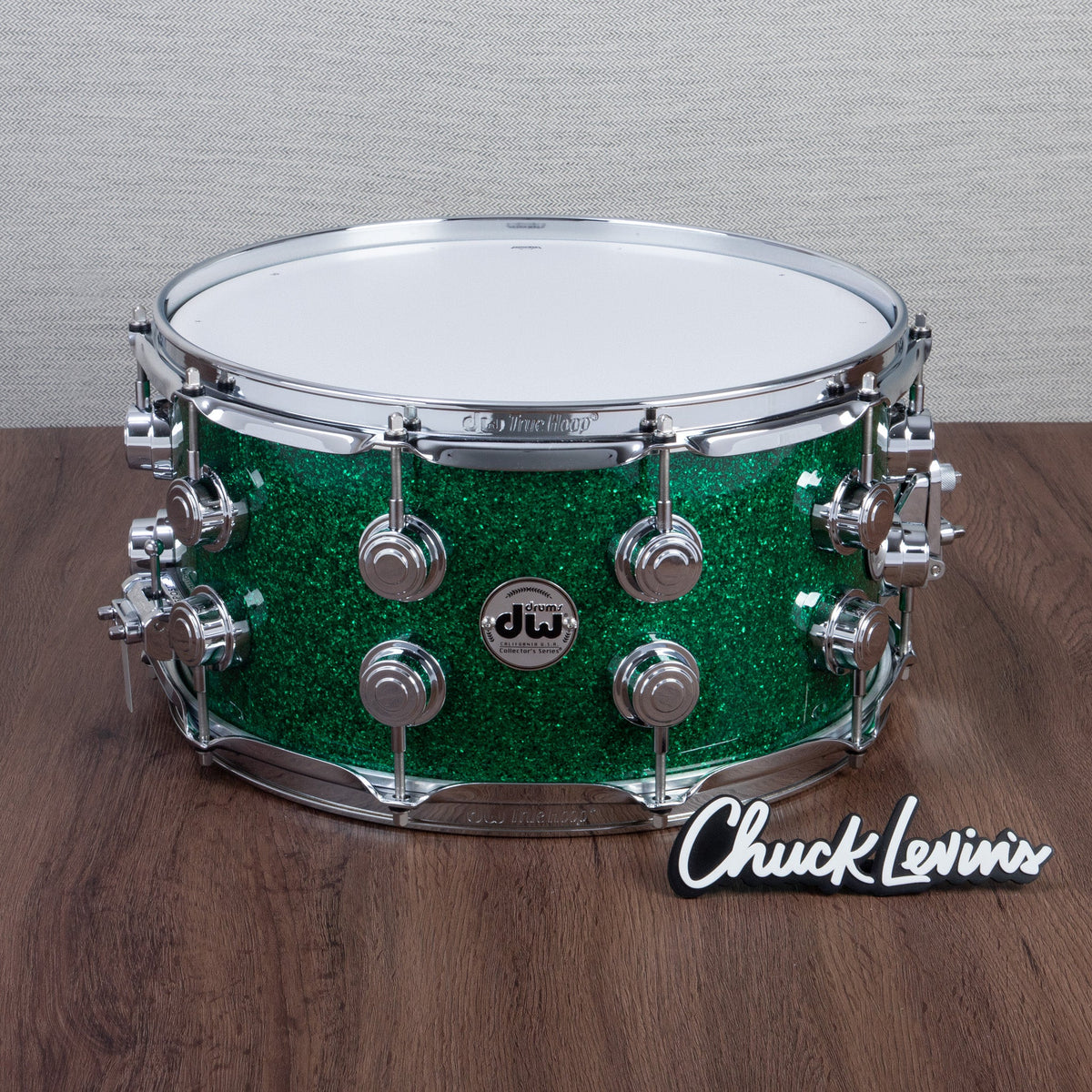 DW 7 x 14-Inch Collector's Series SSC Maple Snare Drum - Green Glass with Chrome Hardware