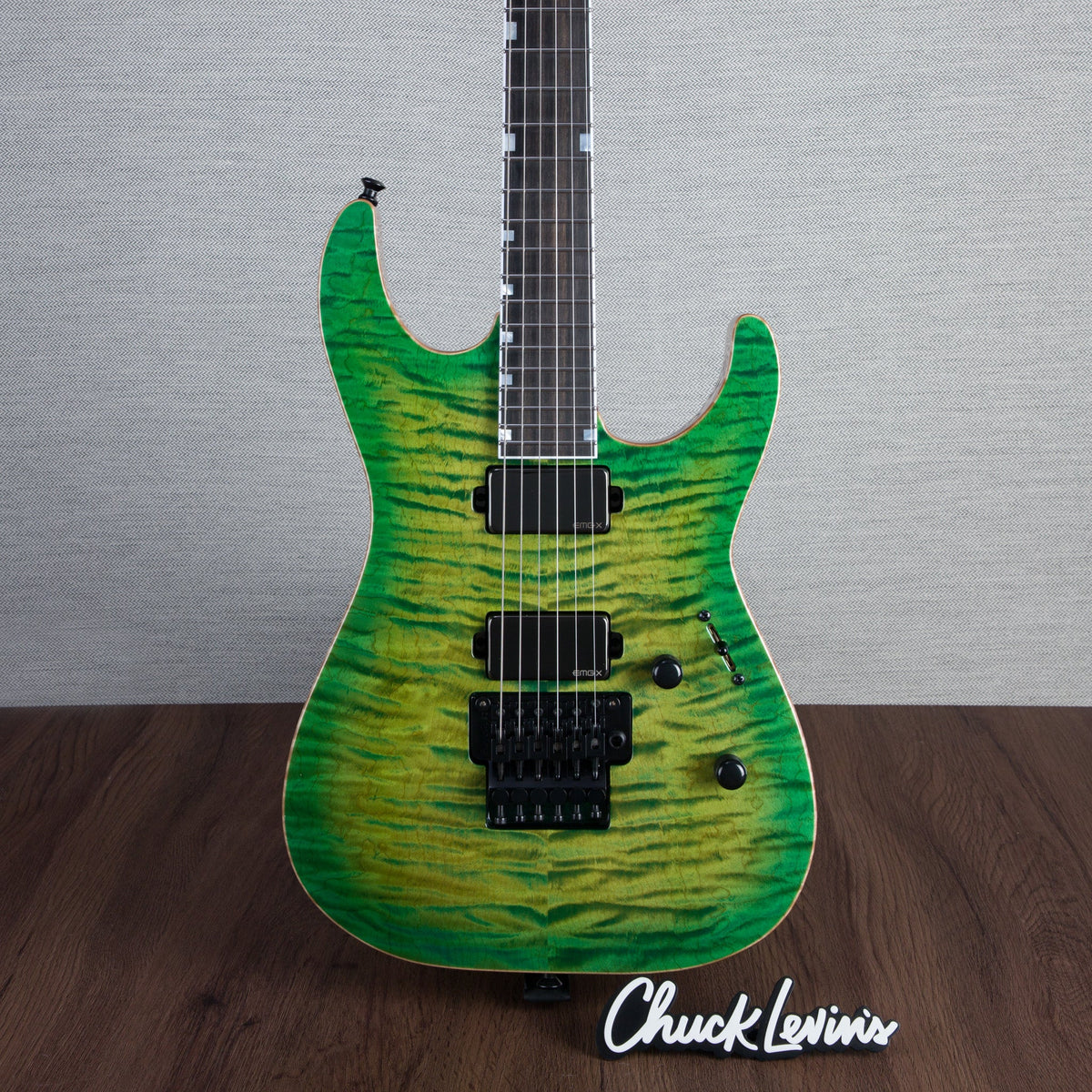 ESP USA M-II FR DLX Electric Guitar - Lime Burst - #US23322