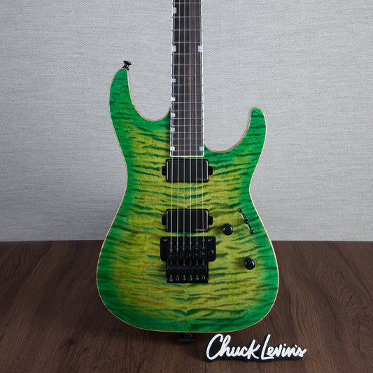ESP USA M-II FR DLX Electric Guitar - Lime Burst - #US23322
