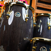 LP 11 and 3/4-Inch Matador Conga, Siam Oak - Black with Gold Hardware - CHUCKSCLUSIVE