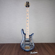 Spector Euro 5 LT Poplar Burl Over Ash 5-String Electric Bass Guitar - Faded Light Blue Gloss - CHUCKSCLUSIVE - #]C121NB23331