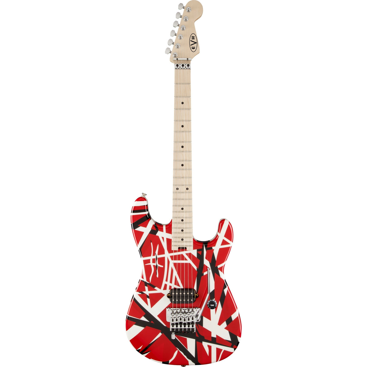 EVH Striped Series Electric Guitar, Maple Fingerboard - Red With Black Stripes