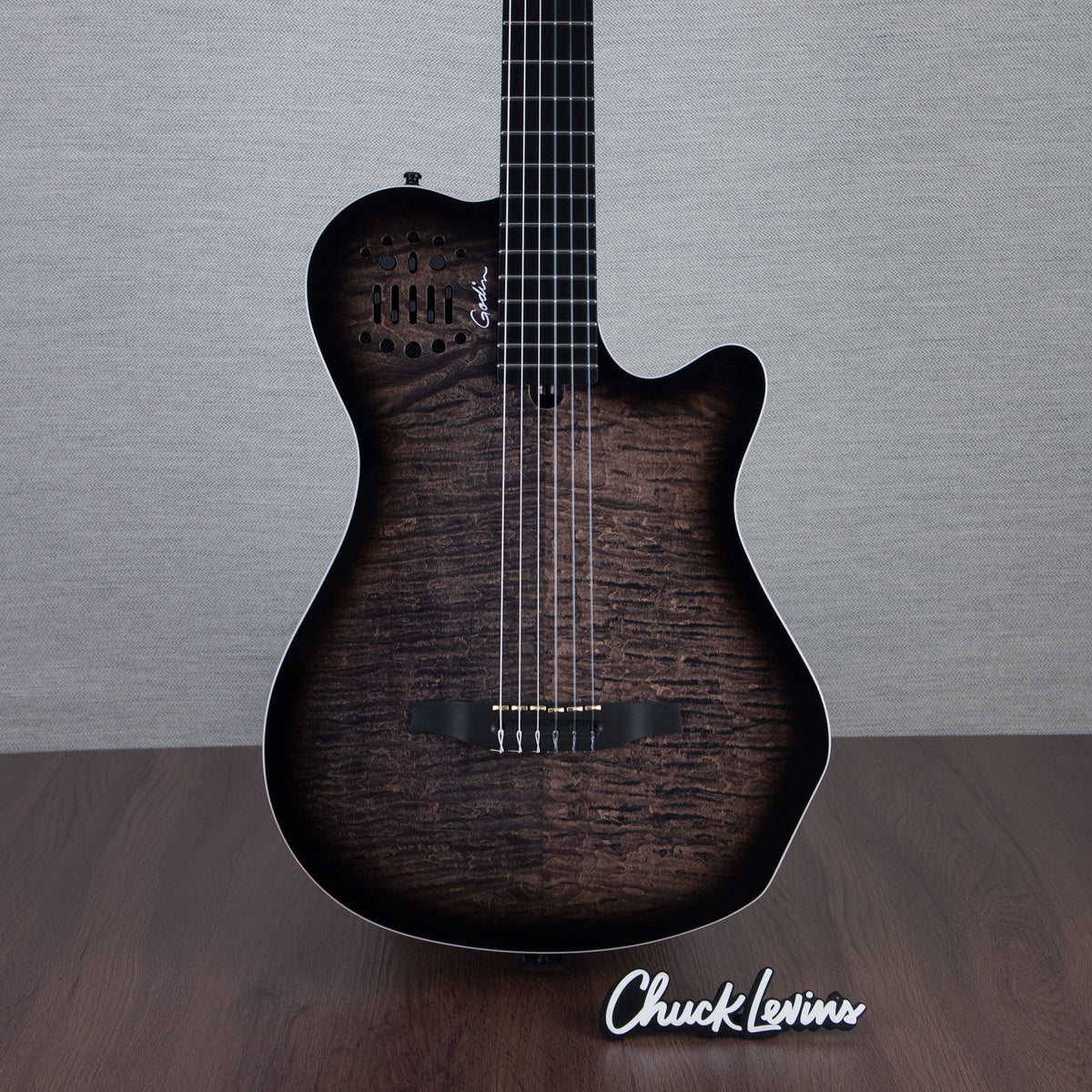 Godin MultiAc Grand Concert SA Nylon String Acoustic-Electric Guitar - Trans Black - CHUCKSCLUSIVE - #24311096
