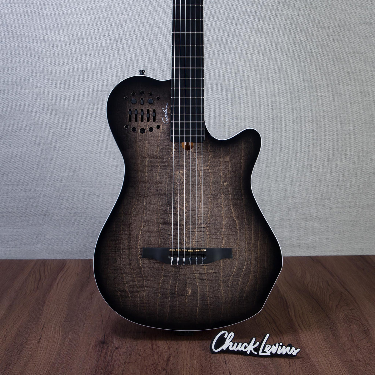 Godin MultiAc Grand Concert SA Nylon String Acoustic-Electric Guitar - Trans Black - CHUCKSCLUSIVE - #26317985