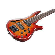 Ibanez SRD905F Fretless Electric Bass Guitar - Brown Topaz Burst Low Gloss